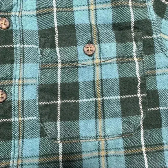 Carter’s Button Up Shirt Collared Plaid  Green & Black Size 4T - Picture 7 of 16